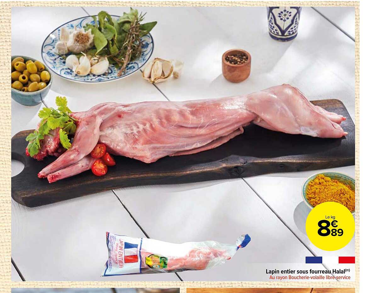 lapin entier sous fourreau halal