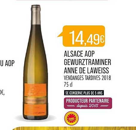 alsace aop gewurztraminer anne de laweiss 2018