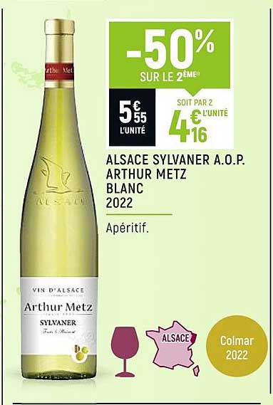 alsace sylvaner a.o.p. arthur metz blanc 2022
