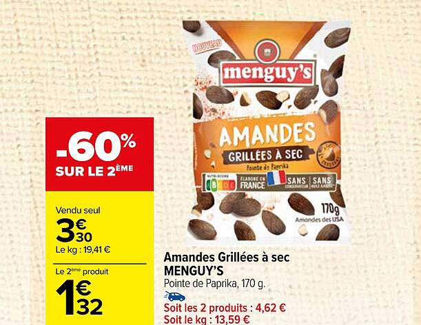 Amandes Grillées à Sec Menguy's