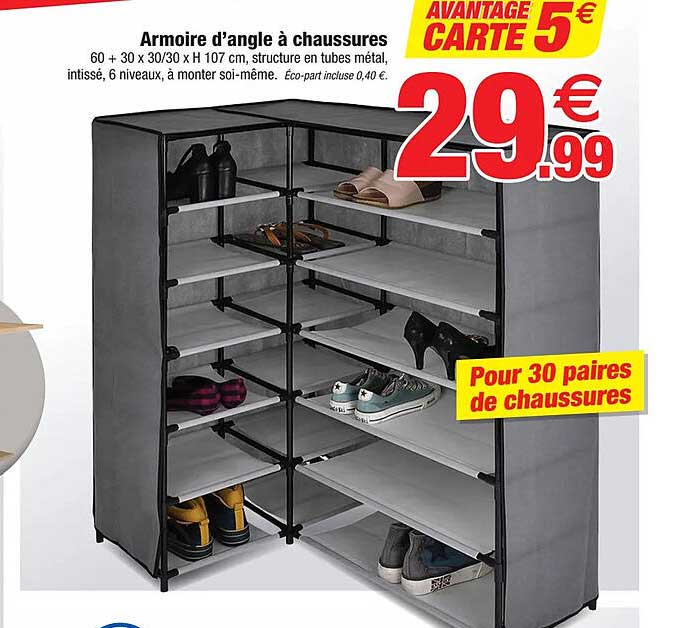 armorie d'angle à chaussures