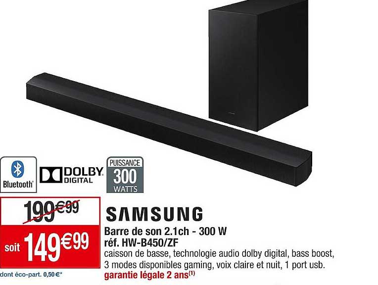 barre de son 2.1 ch - 300w samsung