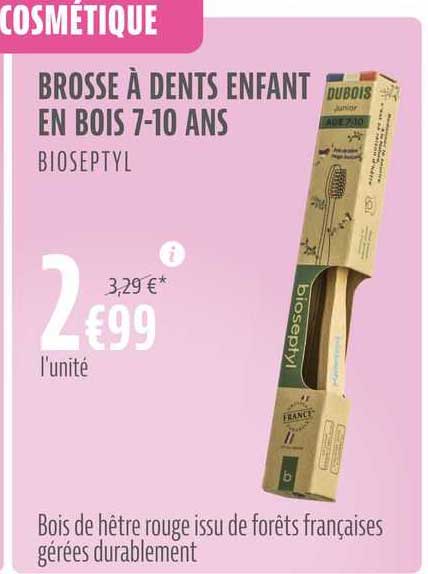 brosse à dents enfant en bois 7-10 ans bioseptyl