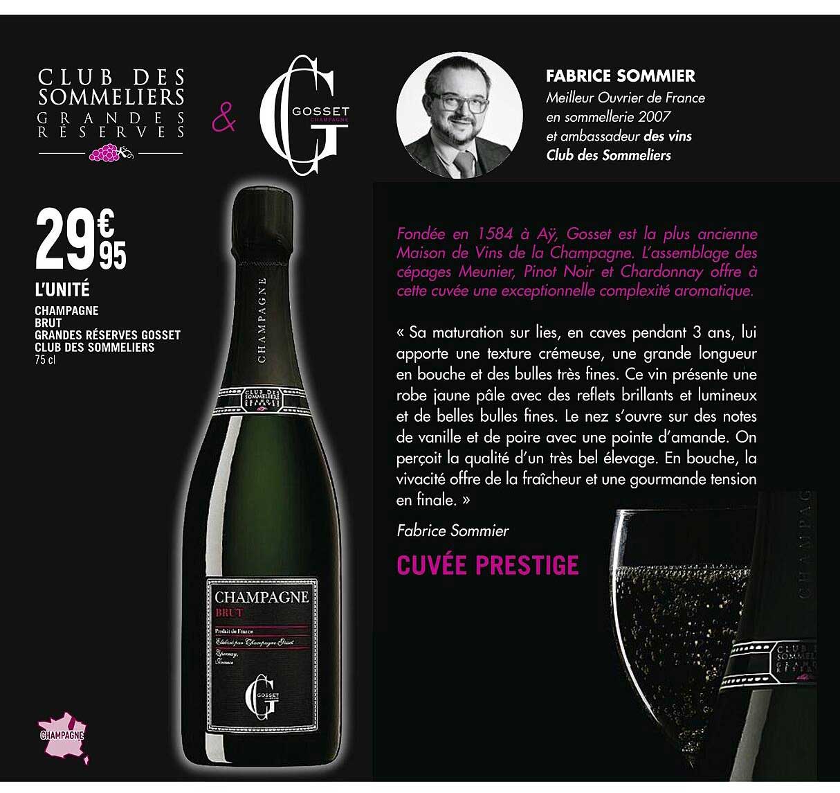 champagne brut grandes réserves gosset club des sommeliers