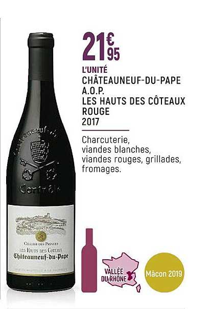châteauneuf-du-pape a.o.p. les hauts des côteaux rouge 2017