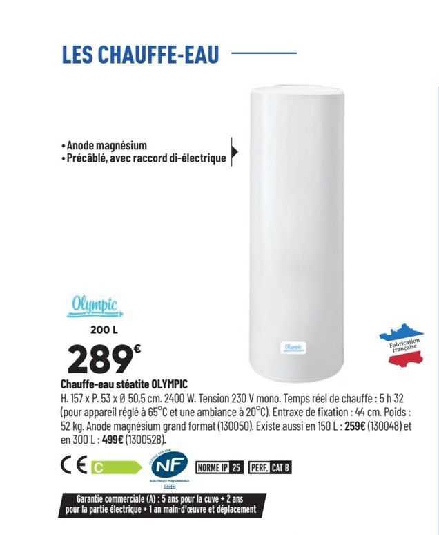 chauffe-eau stéatite olympic