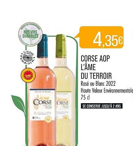 Corse Aop L'âme Du Terroir Rosé Ou Blanc 2022