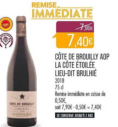 côte de brouilly aop la côte étoilée lieu-dit brulhié 2018
