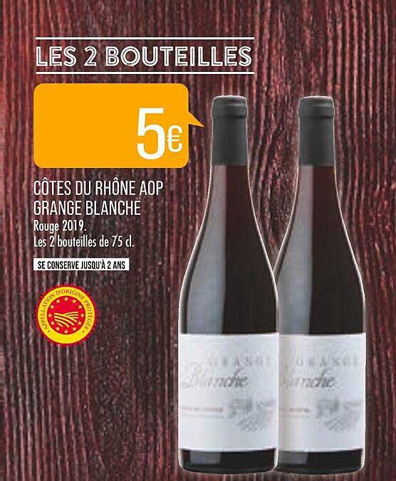 côtes du rhône aop grange blanche rouge 2019