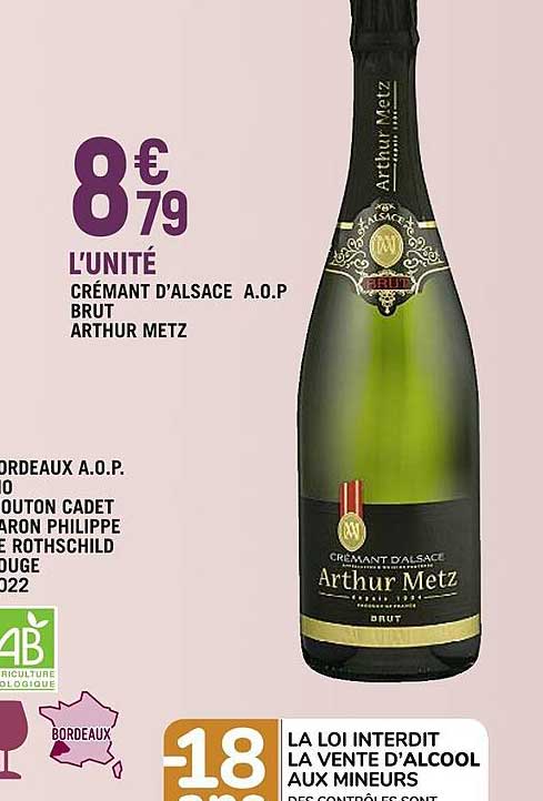 crémant d'alsace a.o.p. brut Arthur metz