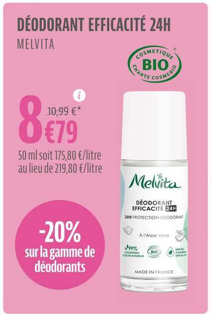 déodorant efficacité 24h melvita
