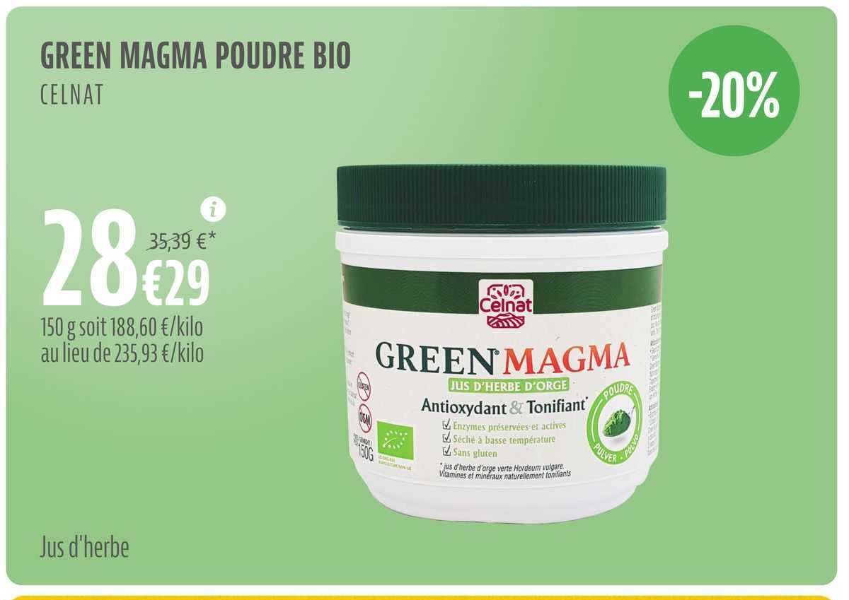 green magma poudre bio celnat
