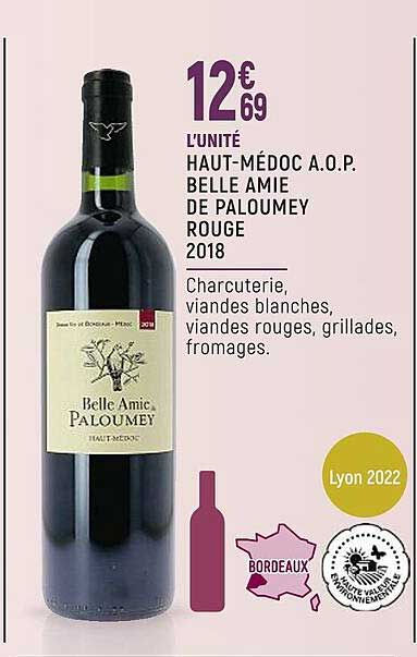 haut-médoc a.o.p. belle amie de paloumey rouge 2018