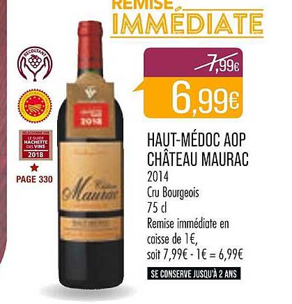 haut-médoc aop château maurac 2014