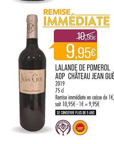 lalande de pomérol aop château jean gué 2019