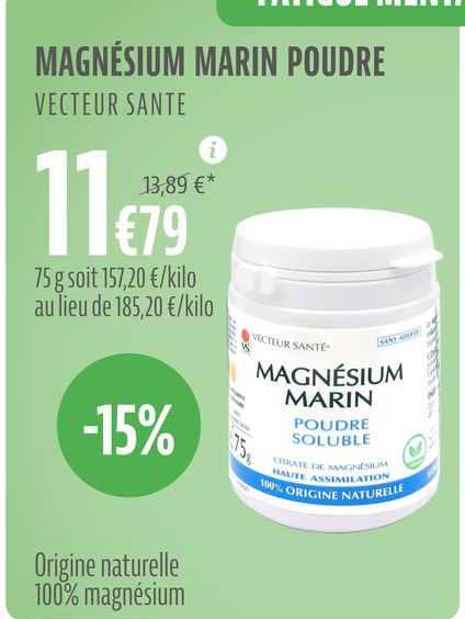 magnésium marin poudre vecteur sante