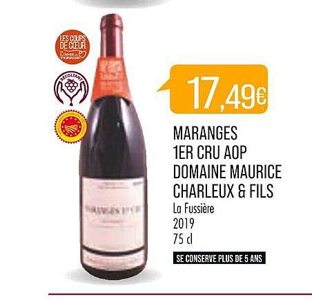 maranges 1er cru aop domaine maurice charleux & fils la fussière