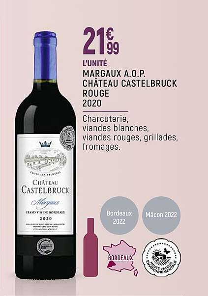 margaux a.o.p. châtau castelbruck rouge 2020