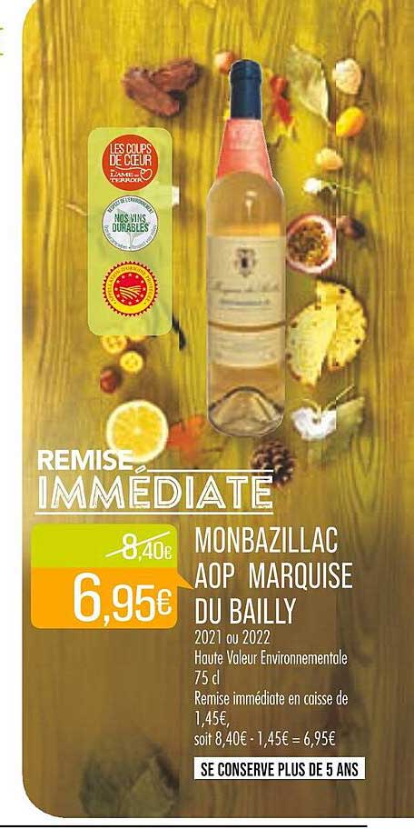monbazillac aop marquise du bailly 2021 ou 2022