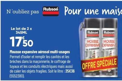 mousse expansive aérosol multi-usages rubson