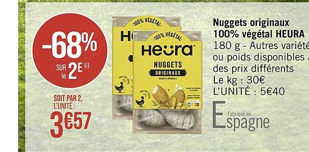 nuggets originaux 100% végétal heura