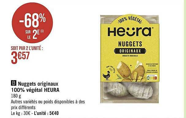 nuggets originaux 100% végétal heura
