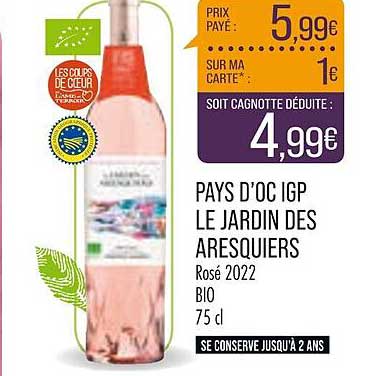Pays D'oc Igp Le Jardin Des Aresquiers Rosé 2022