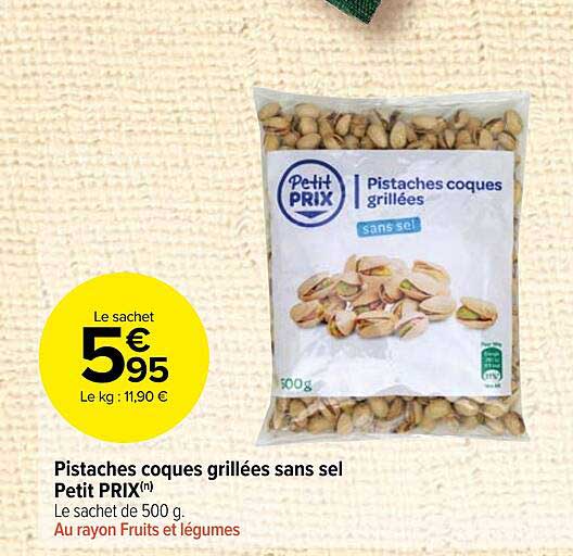 pistaches coques grillées sans sel petit prix