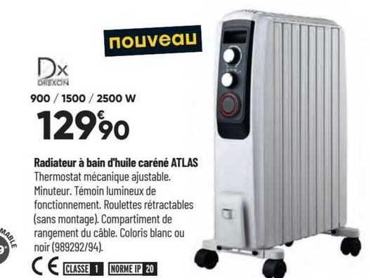 radiateur à bain d'huile caréné atlas