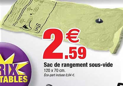 sac de rangement sous-vide
