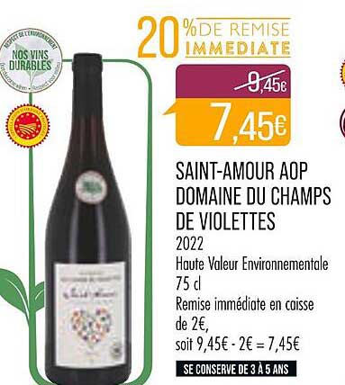 saint-amour aop domaine du champs de violettes 2022