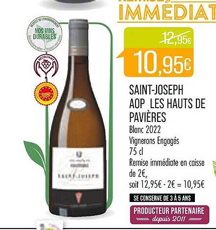 saint-joseph aop les hauts de pavières blanc 2022