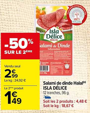 Salami De Dinde Halal Isla Délice