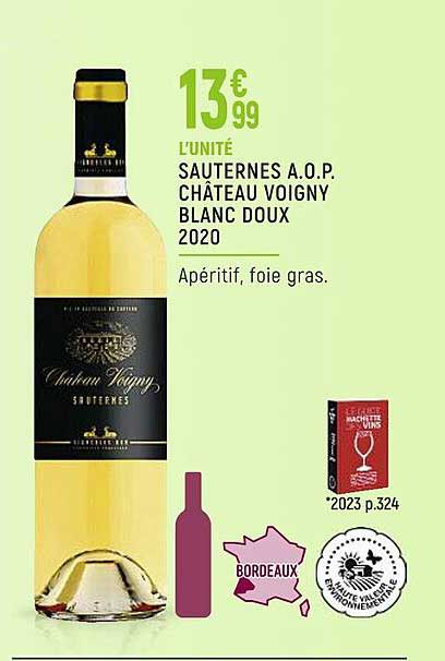 sauternes a.o.p. château voigny blanc doux 2020