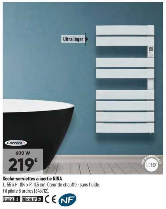 sèche-serviettes à inertie nina