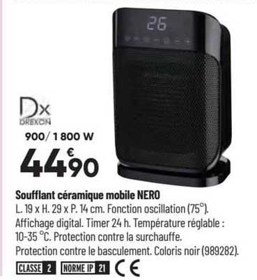 soufflant céramique mobile nero