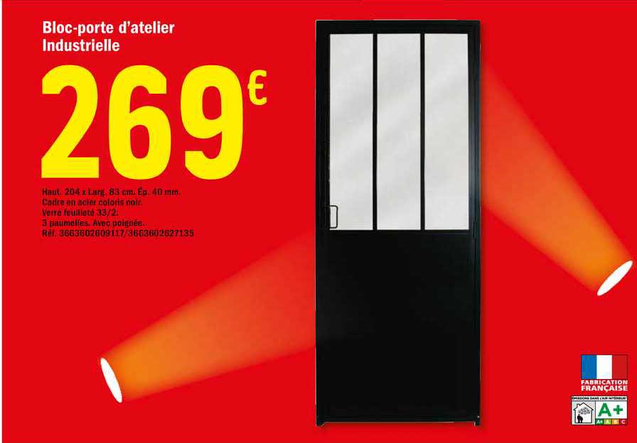 bloc porte d'atelier industrielle