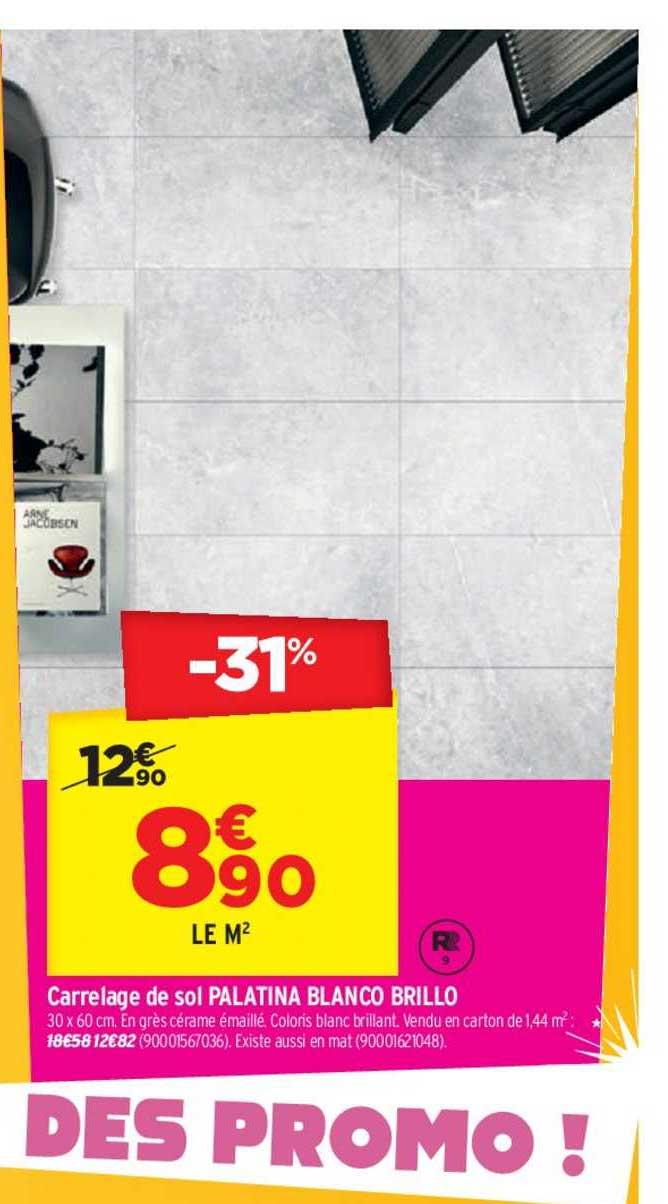 carrelage de sol palatina blanco brillo