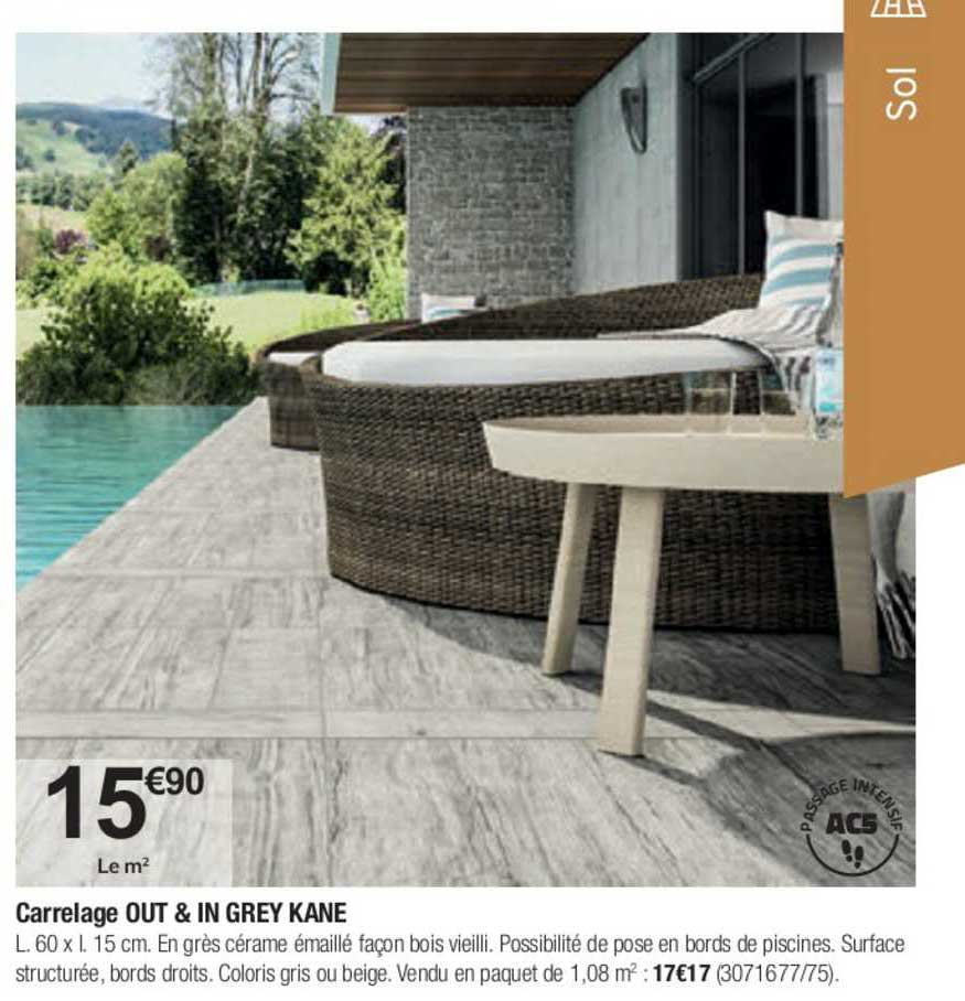 carrelage out & in grey kane