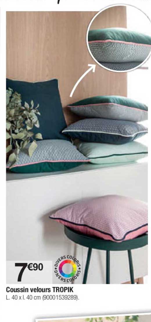Coussin Velours Tropik