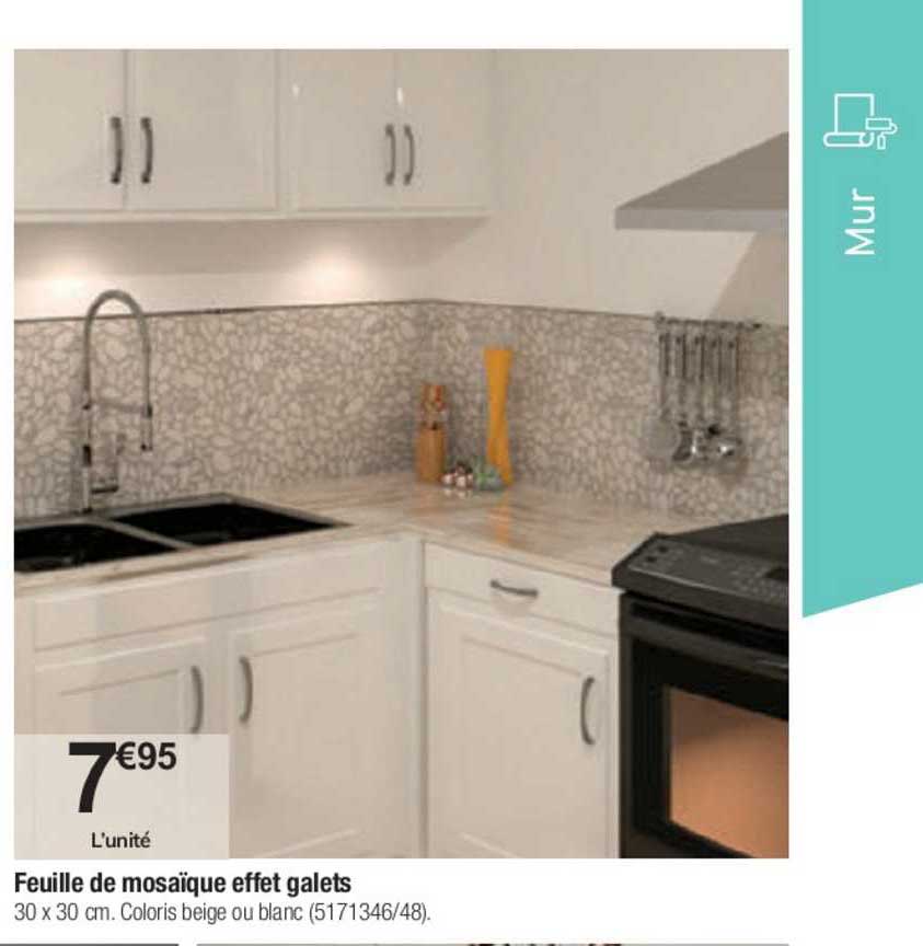 Feuille De Mosaïque Effet Galets