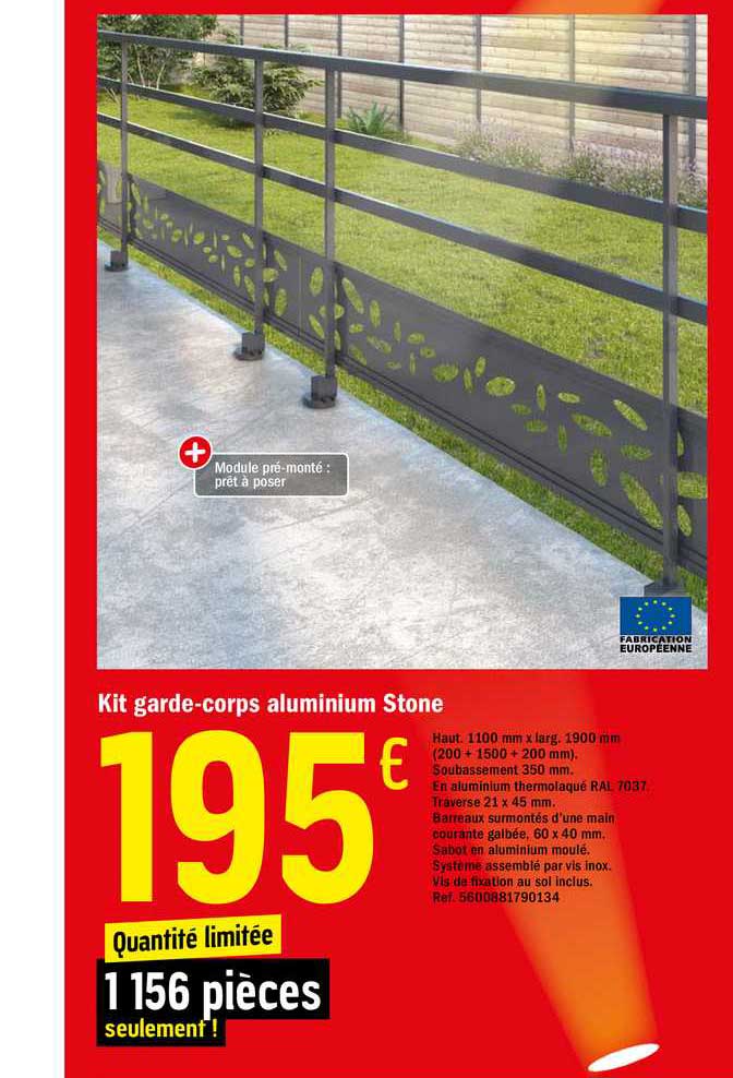 Kit Garde Corps Aluminium Stone