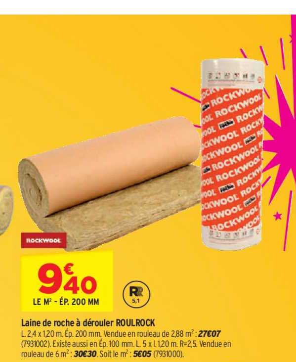 laine de roche à dérouler roulrock rockwool