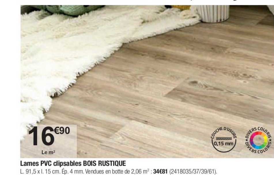 lames pvc clipsables bois rustique