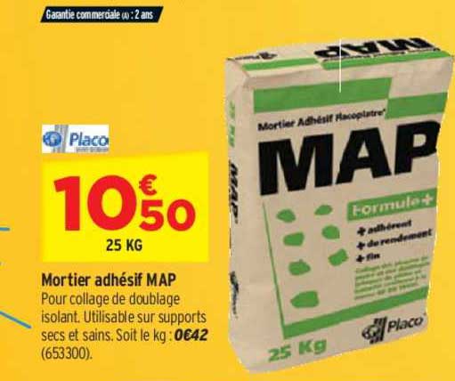 mortier adhésif map placo