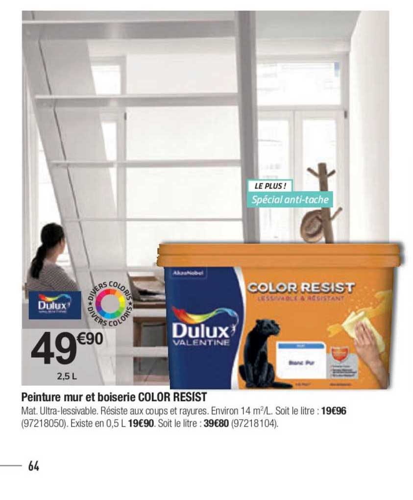 peinture mur et boisérie color resist dulux valentine