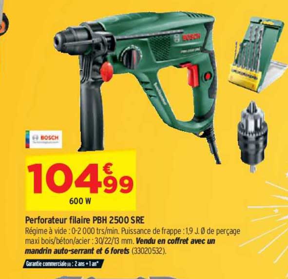 perforateur filaire pbh 2500 sre bosch