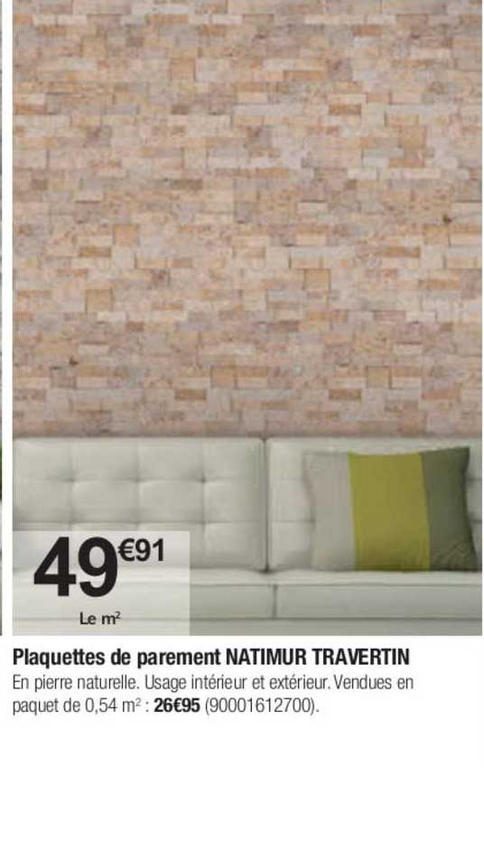 plaquettes de parement natimur travertin