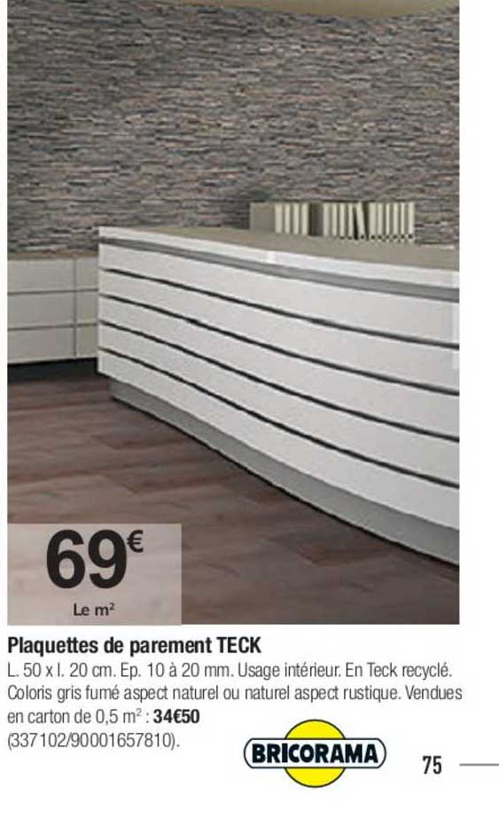 plaquettes de parement teck