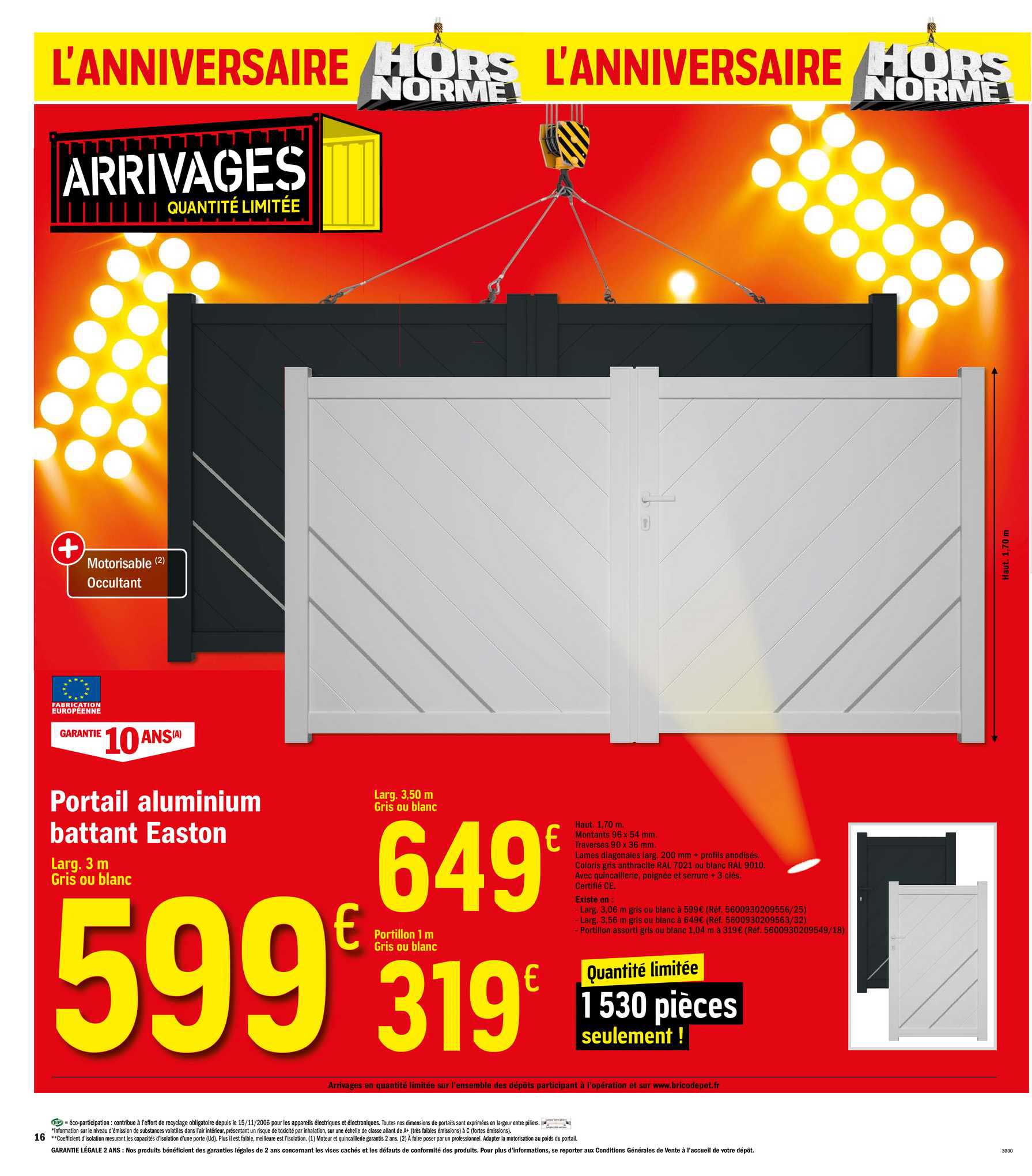 portail aluminium battant easton